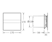 CATA ventilátor e120 GT sklo časovač bílý (1)