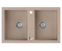 SAPHO Granitový dvojdřez, 78x48cm, béžová SAPHO Granitový dvojdřez, 78x48cm, béžová