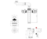 BRUCKNER Dřezový sifon šetřící místo, 2x odbočka, nerez výpust se zátkou, 6/4", DN40, bílá (2)
