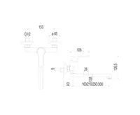 Dřezová nástěnná baterie ,Zuna, 100 mm, s ramínkem plochým rovným 210 mm, chrom (1)