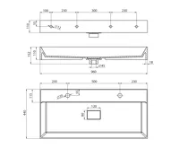 SAPHO GODIVA dvojumyvadlo, litý mramor, 96x44cm, bílá (10)