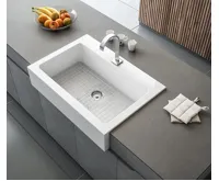 SAPHO ARYA polozápustný keramický dřez s otvorem pro baterii 66x62cm, bílá (4)