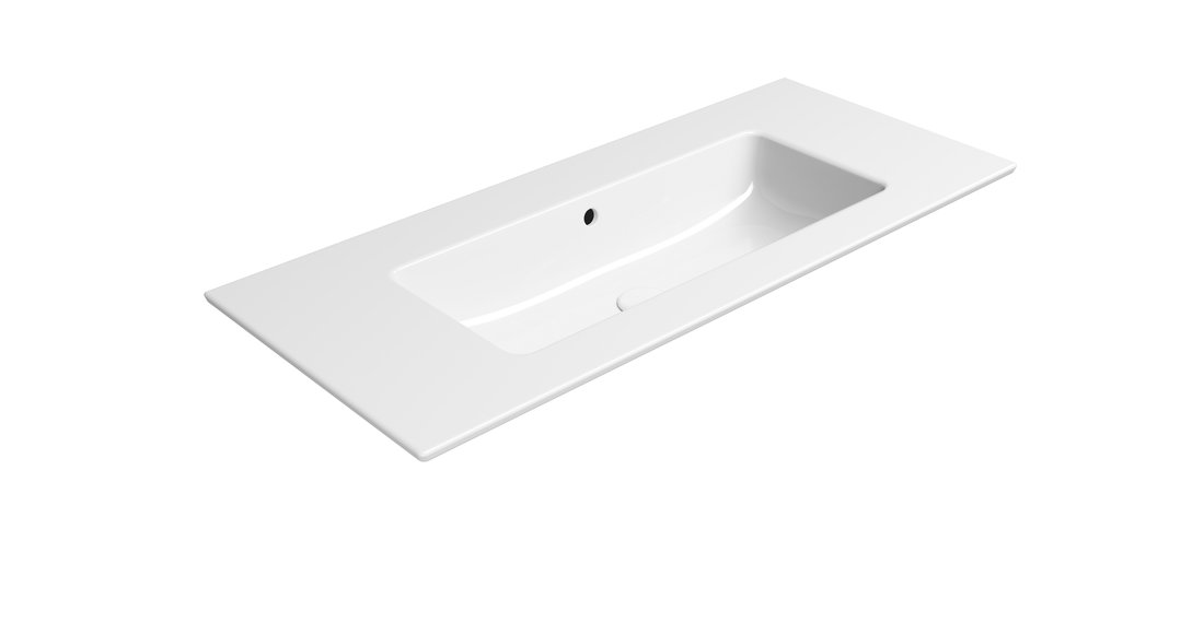 Gsi pura keramické umyvadlo slim 102x46cm, bez otvoru, bílá extraglaze
