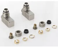 SAPHO CUBE připojovací sada ventilů ruční rohová, nerez mat (3)