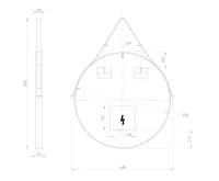 SAPHO ORBITER kulaté zrcadlo s LED osvětlením ø 60cm, kožený pásek, černá mat (8)