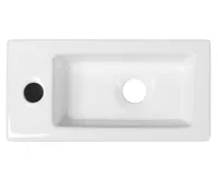 SAPHO ZOE keramické umývátko 37x18 cm, otvor pro baterii vlevo, bílá (4)