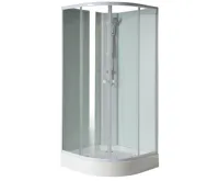 AQUALINE AIGO čtvrtkruhový sprchový box 900x900x2040 mm, bílý profil, čiré sklo