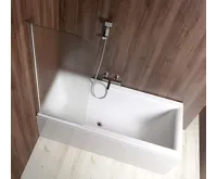 AQUALINE VILMA vanová zástěna 600x1400 mm, chrom, levá, sklo matné