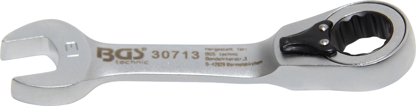 BGS Klíč očkoplochý ráčnový 13 mm, extra krátký