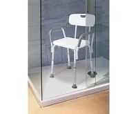 HomeLife Koupelnová židle výškově stavitelná Z120, bílá (2)