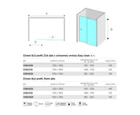 LIMA Sprchové dveře, dvoudílné, zasunovací, 110 cm, chrom ALU, sklo Point (6)
