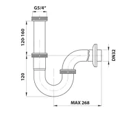 BRUCKNER Umyvadlový sifon 5/4", DN32, chrom (2)