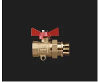 WIGELL Kulový kohout červený mosazný 1&quot; přímý se šroubením k rozdělovači