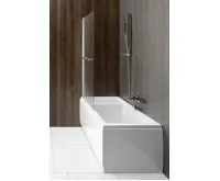 POLYSAN RIONI vanová zástěna s pneumatickým zdvihem, š. 710mm, stříbrná, čiré sklo (3)