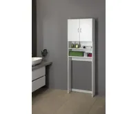 AQUALINE SIMPLEX ECO skříňka za pračku 63x25x190cm, bílá (4)