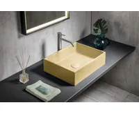 SAPHO FORMIGO betonové umyvadlo na desku, 47,5x36,5cm, žlutá mat (3)