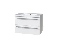 Koupelnová skříňka s umyvadlem z litého mramoru 80 cm, bílá/bílá Koupelnová skříňka s umyvadlem z litého mramoru 80 cm, bílá/bílá