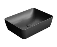 GSI SAND/NUBES keramické umyvadlo na desku 50x38cm, černá mat GSI SAND/NUBES keramické umyvadlo na desku 50x38cm, černá mat
