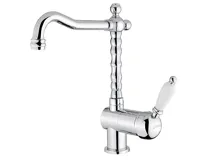 SAPHO KIRKÉ WHITE stojánková dřezová baterie, bílá páčka, chrom SAPHO KIRKÉ WHITE stojánková dřezová baterie, bílá páčka, chrom