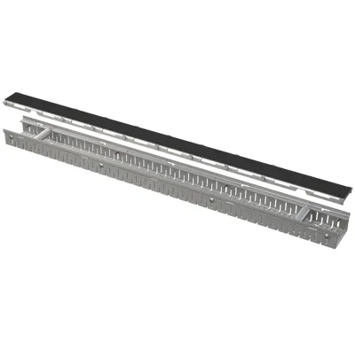 ALCAPLAST Drenážní žlab 100 mm nastavitelný + Rošt pro vložení dlažby, nerez ADZ304V-1000