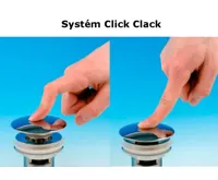 SAPHO THIN umyvadlová výpust 5/4“, click-clack, Rockstone bílá mat (2)