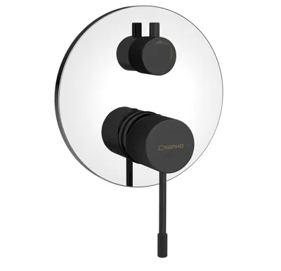 SAPHO SOLARIS podomítková sprchová baterie, 2 výstupy, chrom/černá mat