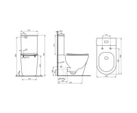 SAPHO AVIS WC kombi, Vortex Rimless, spodní/zadní odpad, bílá (10)