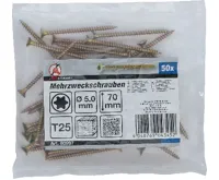 BGS Šrouby víceúčelové, T-Star (for Torx) T25, 5.0 x 70 mm, 50 pcs. (1)