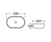SAPHO DALMA keramické umyvadlo na desku, 59x42 cm, carrara (7)