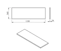 SAPHO PLATO deska Rockstone 1100x24x360mm, bílá mat (3)