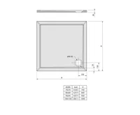 POLYSAN AURA sprchová vanička z litého mramoru, čtverec 100x100cm, bílá (5)