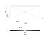 GSI Keramická sprchová vanička, obdélník 160x70x2cm, agave mat (2)