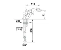 SAPHO ANTEA stojánková bidetová baterie s výpustí, bronz (5)