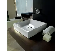 KERASAN CENTO keramické umyvadlo na desku, 45x45cm, bílá (2)