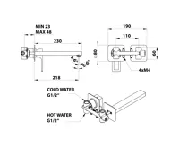 SAPHO FORATA podomítková umyvadlová baterie, délka hubice 21,5cm, černá mat (3)