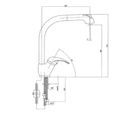 SAPHO AXUS stojánková dřezová baterie s výsuvnou sprškou, výška 345 mm, chrom (3)