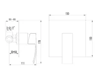 SAPHO GINKO podomítková sprchová baterie, 1 výstup, černá mat (2)