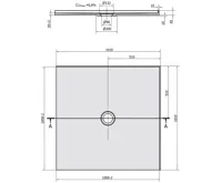 POLYSAN MIRAI sprchová vanička z litého mramoru, čtverec 100x100x1,8cm, bílá (11)