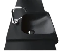 KERASAN INKA keramické umyvadlo polozápustné, 40x40cm, černá mat