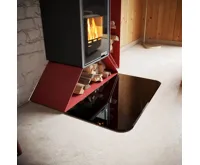 Sklo pod kamna - FLAMINGO Oblouk 1100x600 mm, černé, fazeta / 2xR100 / 6 mm