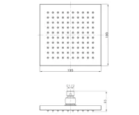 SAPHO Hlavová sprcha, 195x195mm, zlato (3)