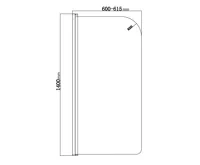 AQUALINE VILMA vanová zástěna 600x1400mm, chrom, čiré sklo (6)