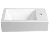 SAPHO AMAROK umývátko, litý mramor, 40x22cm, baterie vpravo, bílá (6)