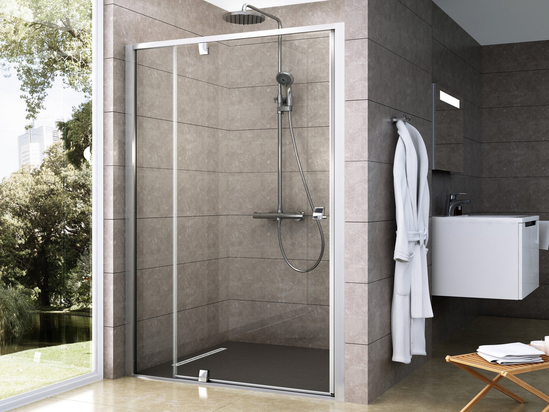Ravak sprchové dveře pdop2-100 satin+transparent