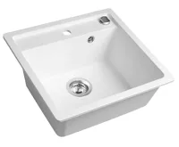 SAPHO Granitový vestavný dřez mono, 53x50cm, bílá (4)