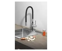 SAPHO SILI stojánková dřezová baterie, flexibilní ramínko, černá/chrom (1)