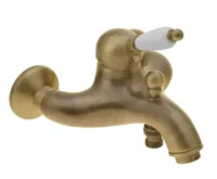 SAPHO KIRKÉ WHITE nástěnná vanová baterie, bílá páčka, bronz SAPHO KIRKÉ WHITE nástěnná vanová baterie, bílá páčka, bronz