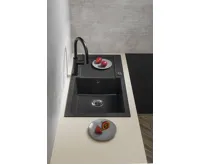SAPHO Granitový vestavný dřez s odkapem, 97x50cm, černá (7)