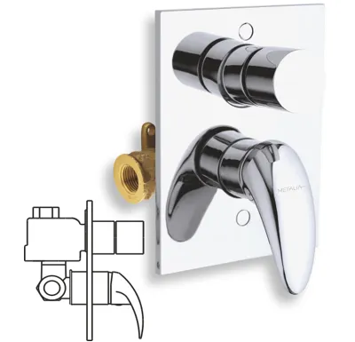 NOVASERVIS Vanová sprchová baterie s přepínačem Metalia 55 chrom - 55050R,0