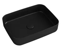 ISVEA INFINITY RECTANGLE keramické umyvadlo na desku, 50x36cm, černá mat